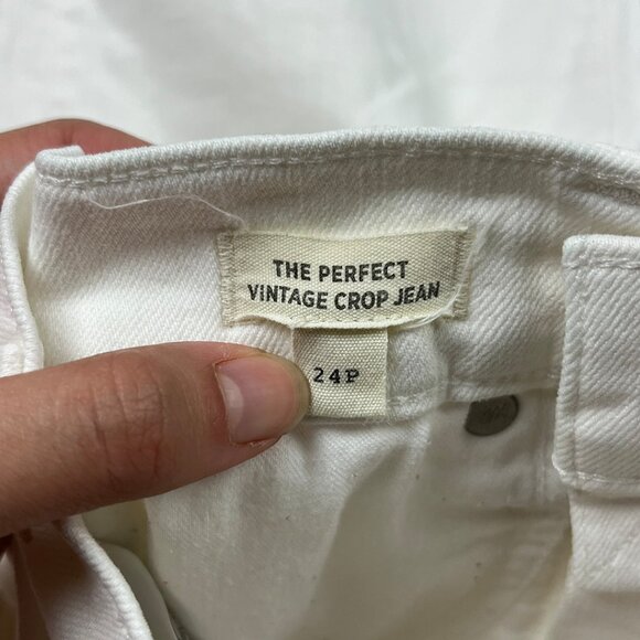 Madewell The Petite Perfect Vintage Jean in Tile White: Raw-Hem Edition Size 24P - Picture 6 of 16